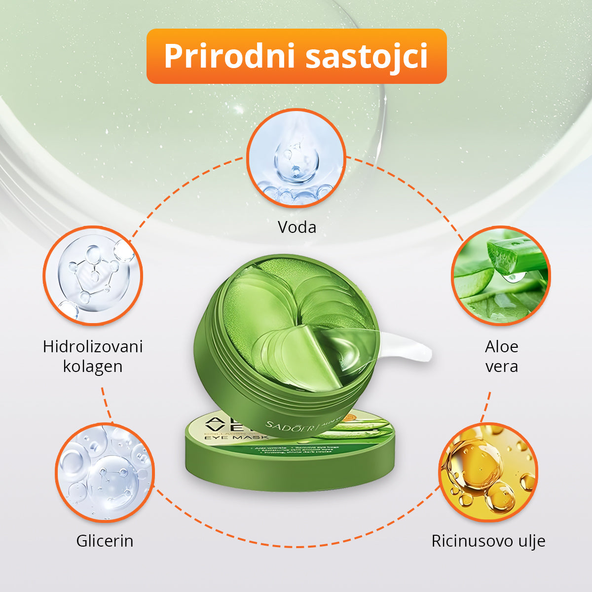 AloeGlow - Maskice za oči sa aloe verom i kolagenom (30 pari)