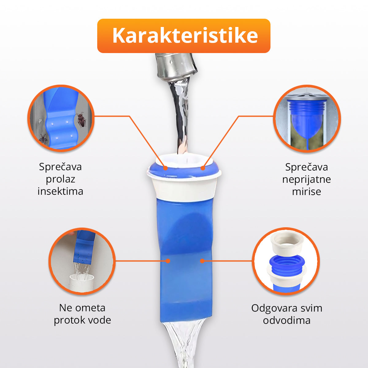 AntiSmell - Filter protiv neprijatnih mirisa iz odvoda (4 komada)
