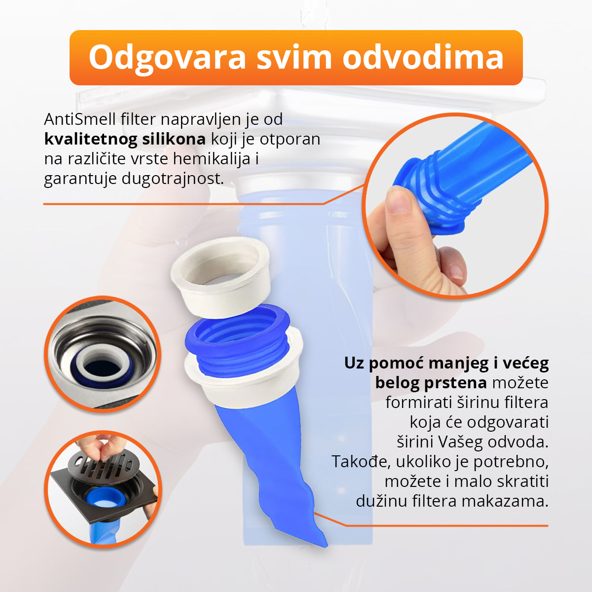 AntiSmell - Filter protiv neprijatnih mirisa iz odvoda (4 komada)