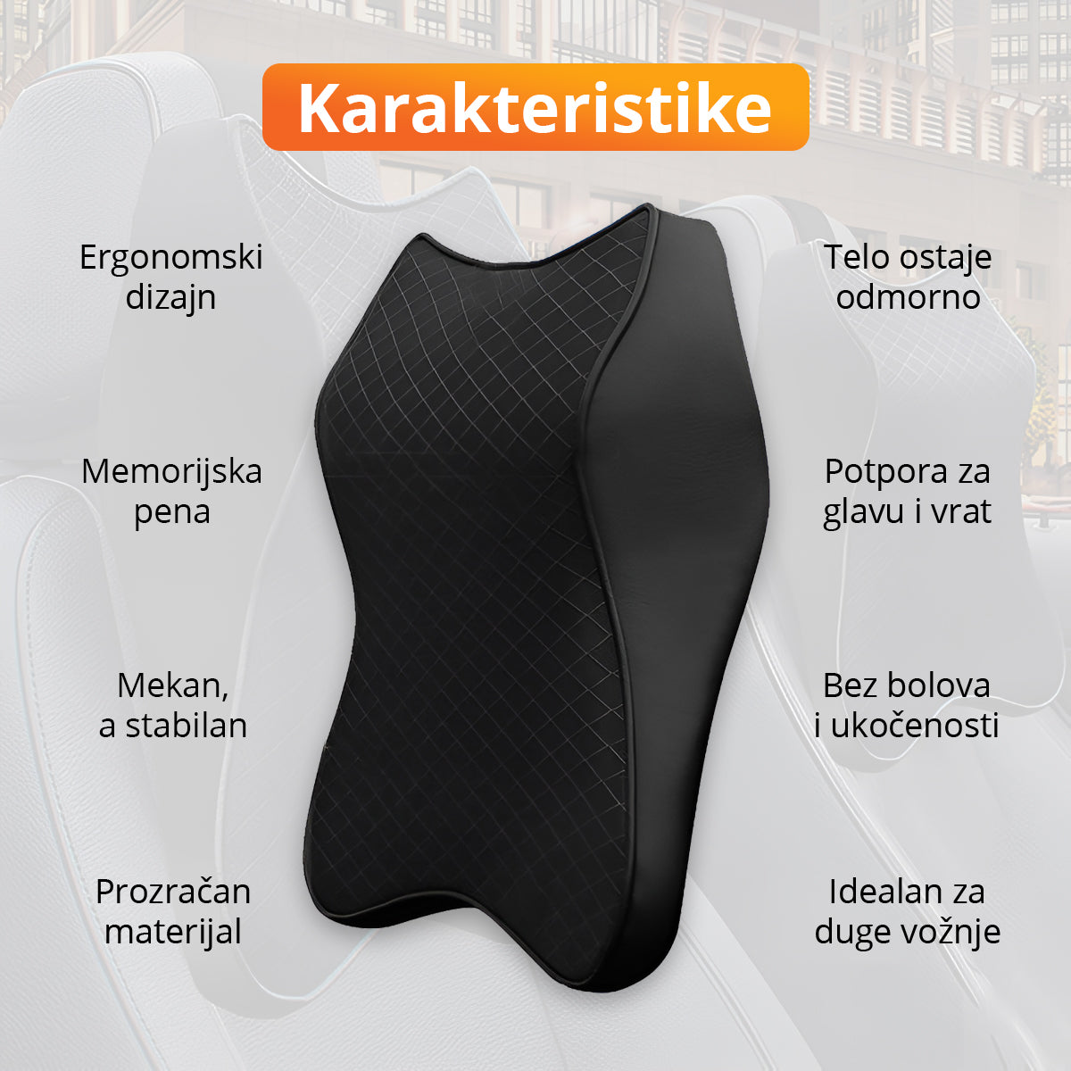 CarPillow - Ergonomski jastuk za auto sedište