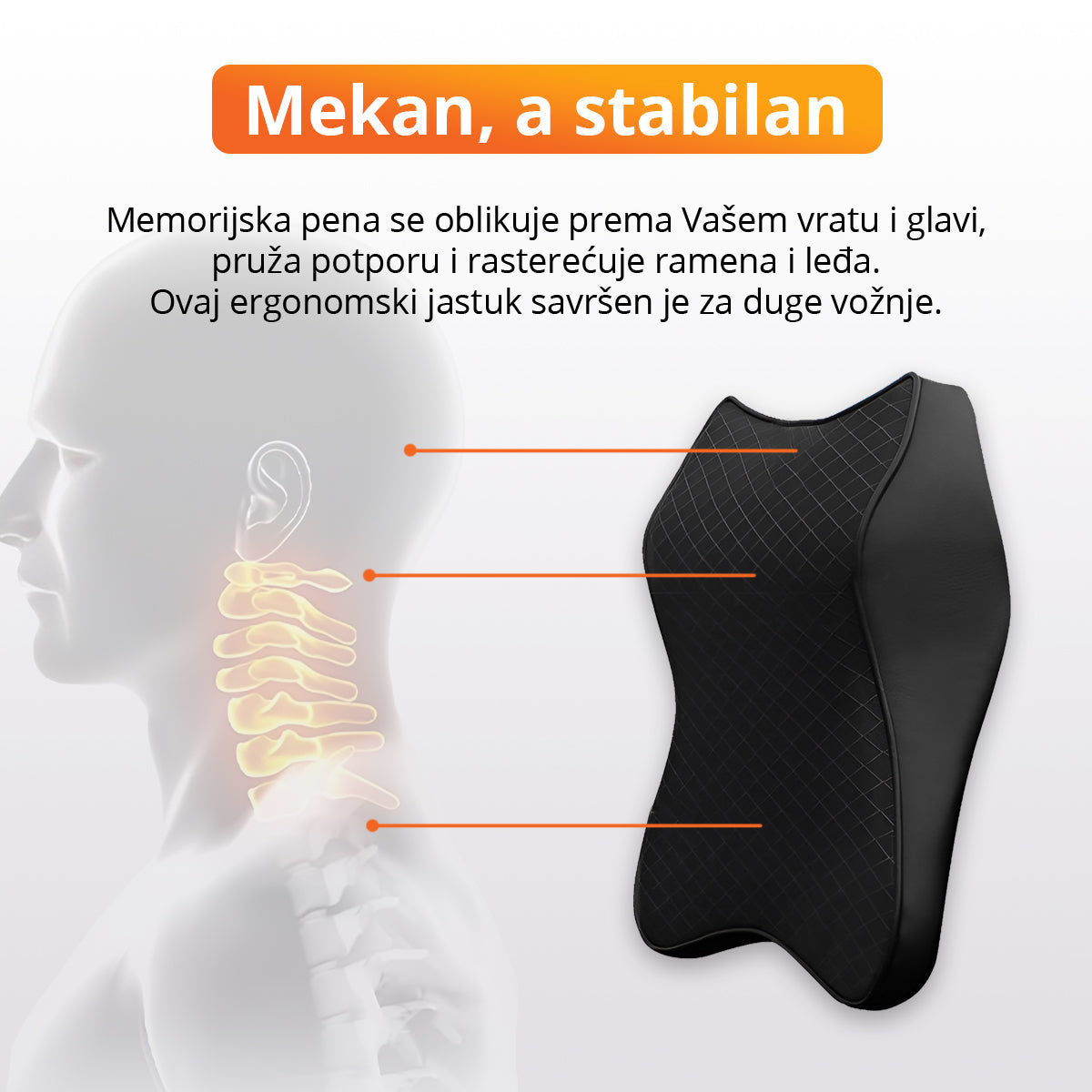 CarPillow - Ergonomski jastuk za auto sedište