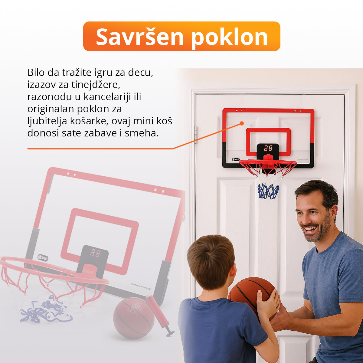 DoorHoop - Sobni koš sa digitalnim brojačem poena