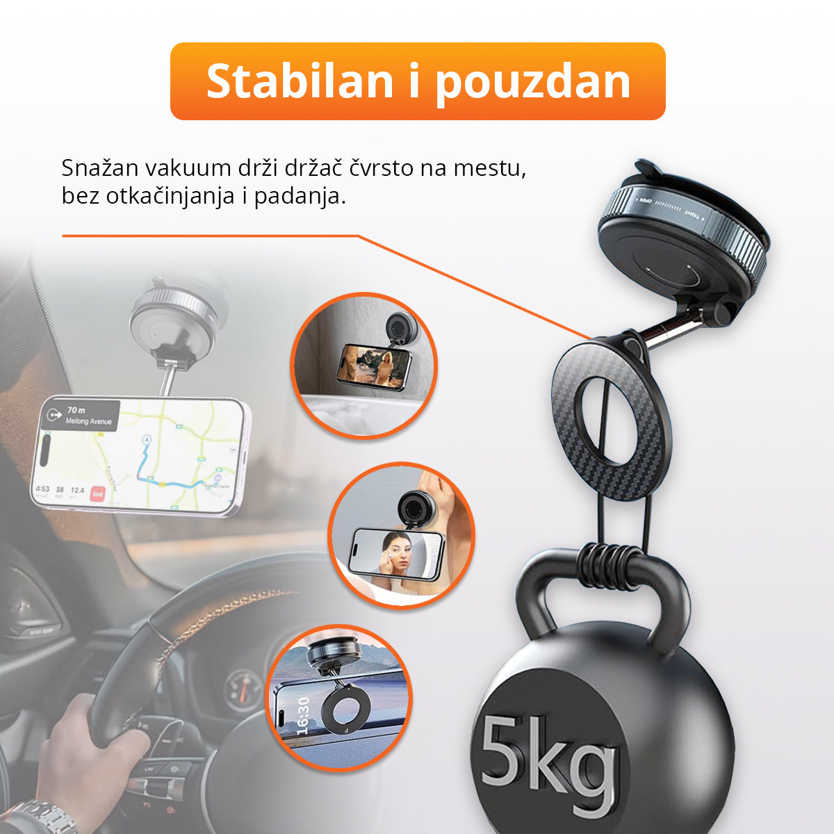 MagGrip - Magnetni vakuumski držač za telefon