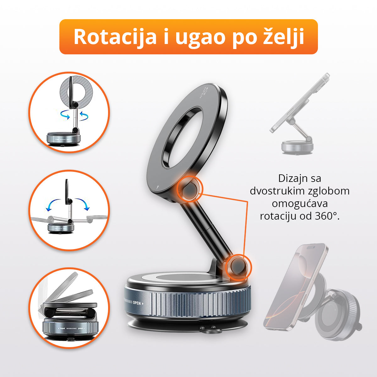 MagGrip - Magnetni vakuumski držač za telefon