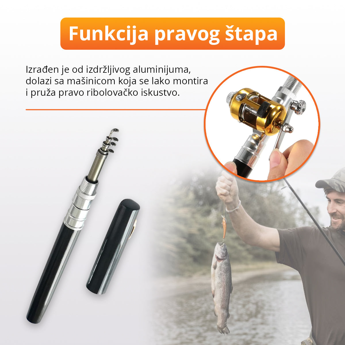 PocketRod - Mini sklopivi štap za pecanje sa mašinicom