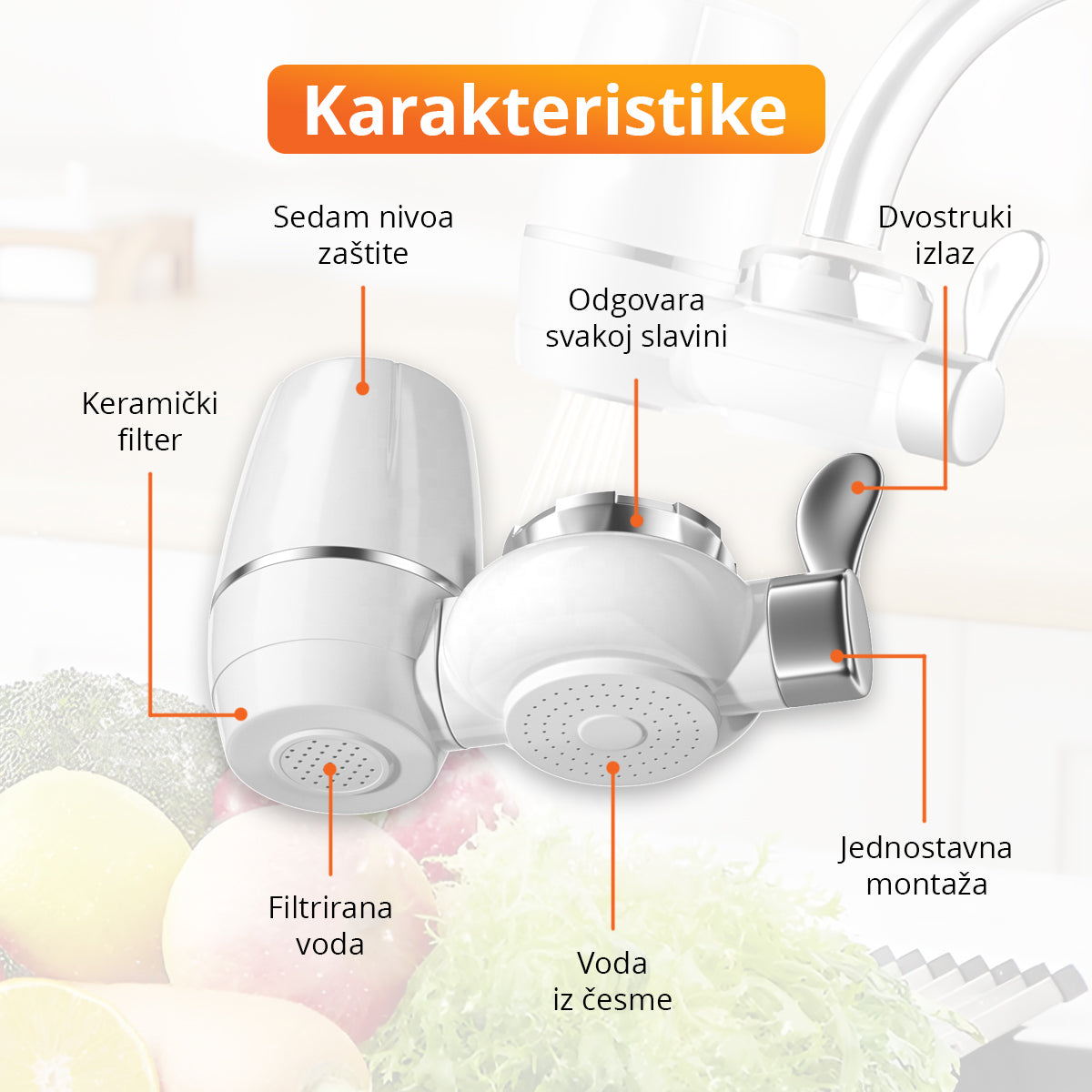 PureTap - Prečišćivač vode za slavinu sa keramičkim filterom